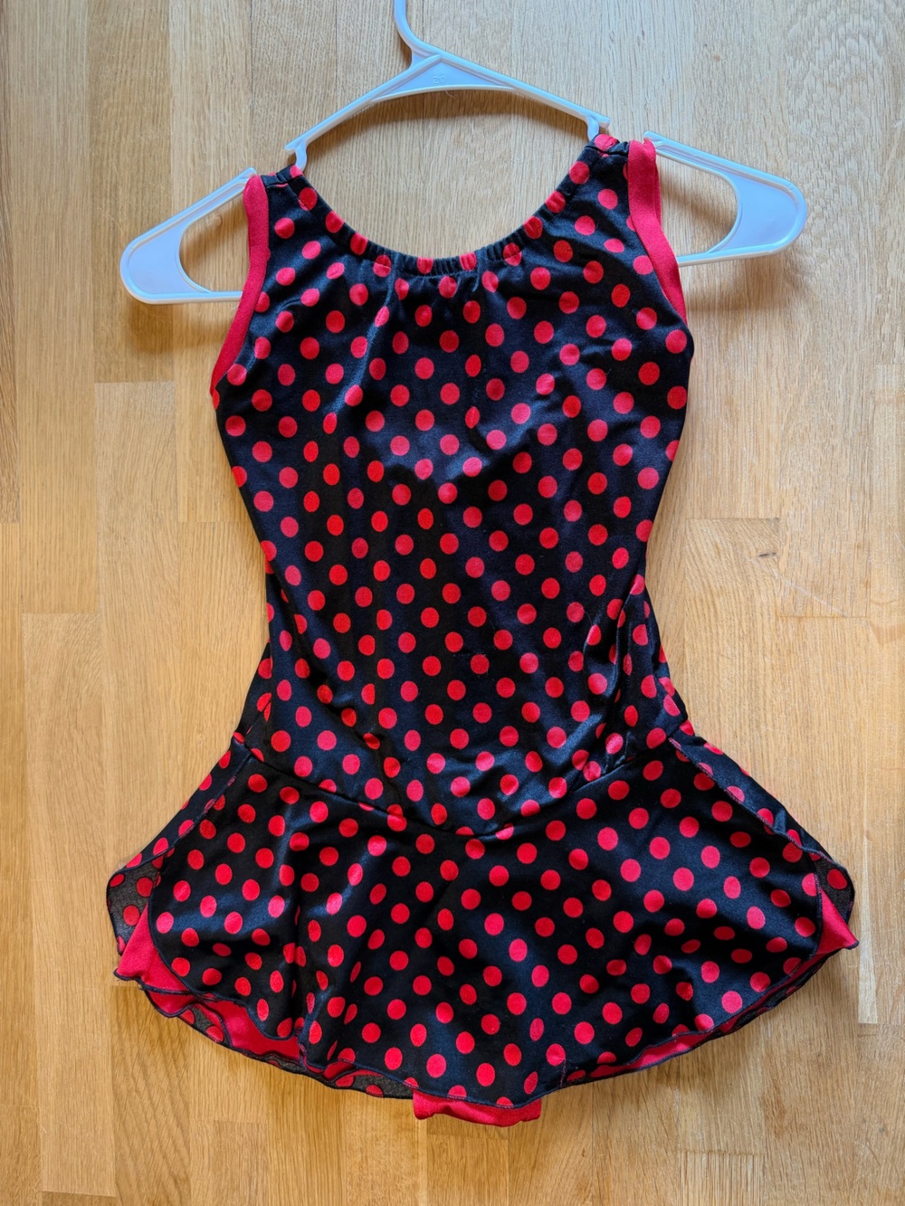Red Polka Dot Figure Skating or Dance Dress Youth size S/M